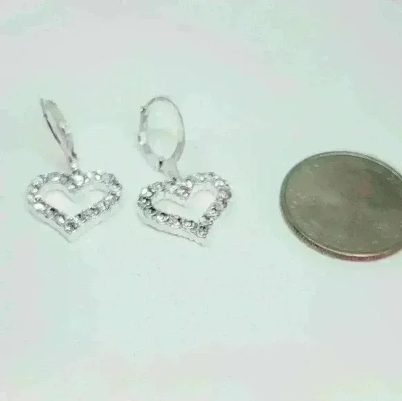 NWOT Gorgeous Shiny Heart Shaped Rhinestone Necklace, Earrings and Brace… - Picture 2 of 6